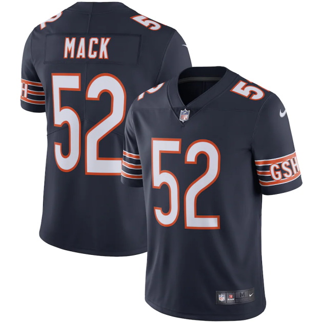 mens nike khalil mack navy chicago bears vapor limited jersey